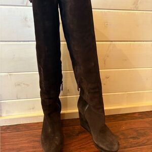 Prada Dark Brown Heeled Boots